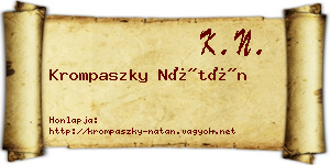Krompaszky Nátán névjegykártya